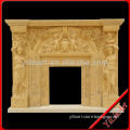 Marble Fireplace Mental With Lion Relief On Sale YL-B123